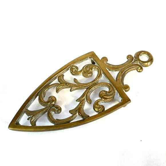 Vintage Solid Brass Trivet Iron Stand‎ Decorative Kitchen Dining - Picture 1 of 9